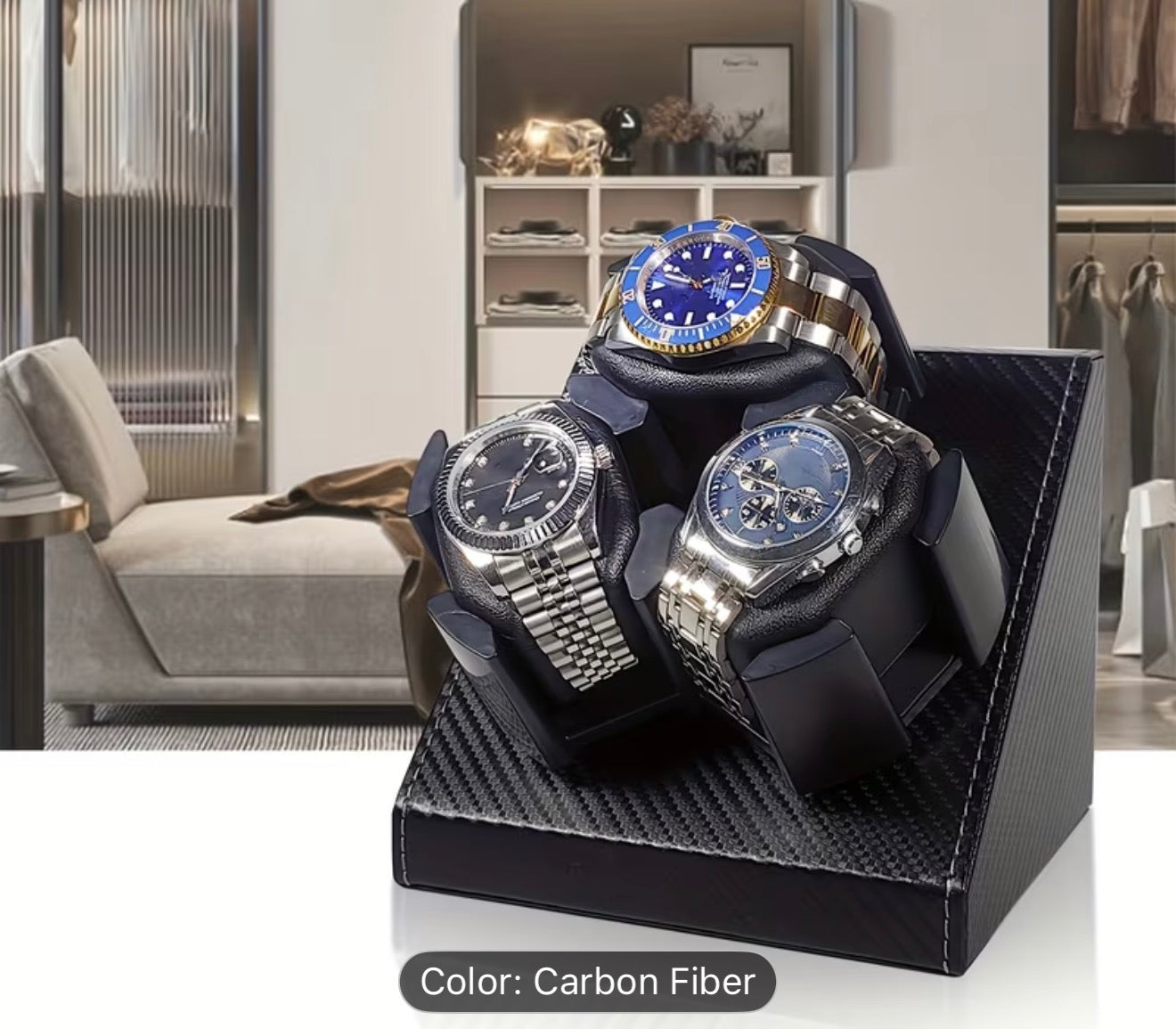 Automatic Watch Winder – 3 Slot USB Powered (Black)